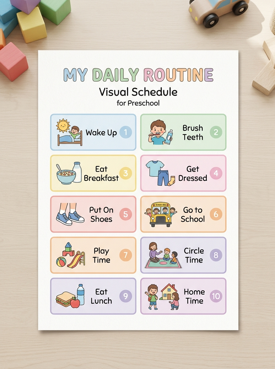 Visual Schedule for Autism - Printable Daily Routine Cards Preview